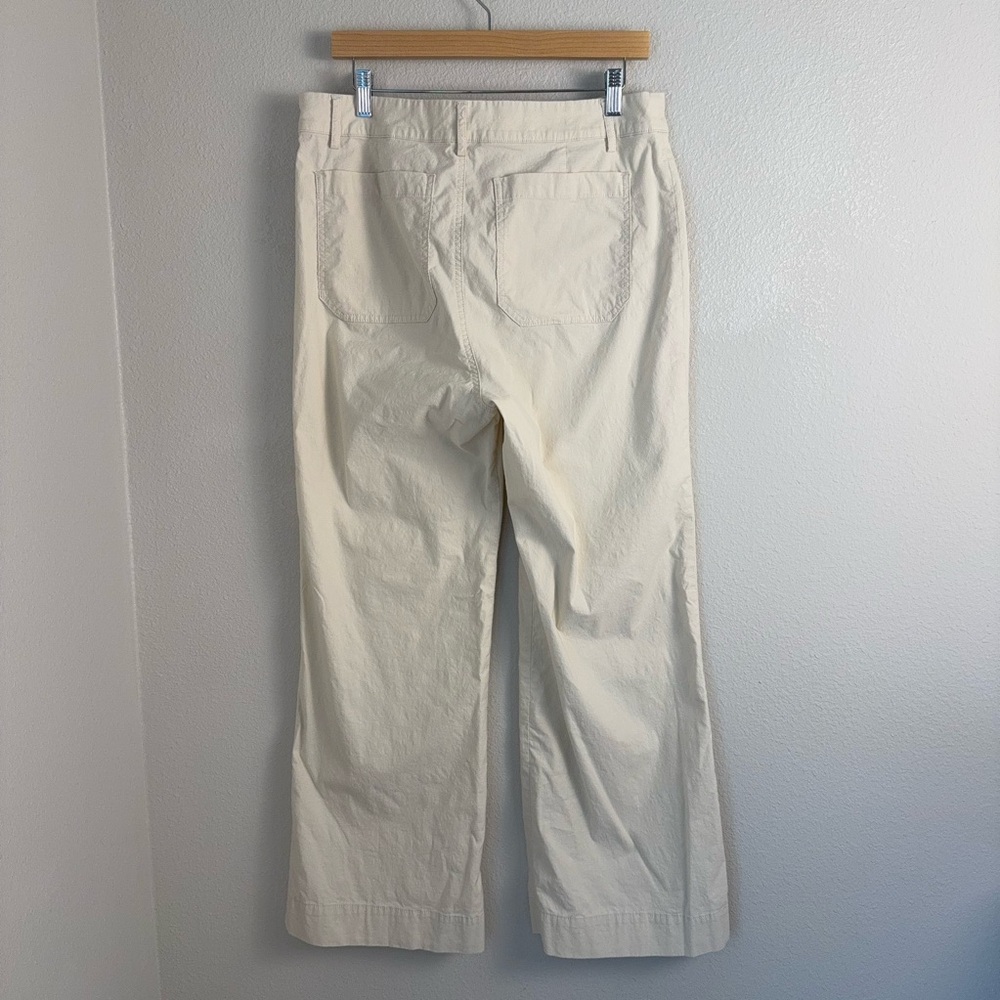 J.Crew Factory Women's Lizzie high-rise patch-pocket wide-leg pant Natural 31 - Picture 4 of 13